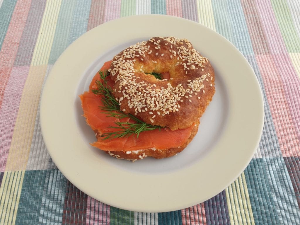 Bagel met zalm