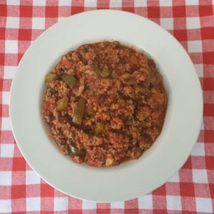 Diep bord met chili con carne