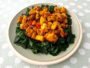 Bord met palak paneer