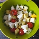 Gemarineerde halloumi en groenten