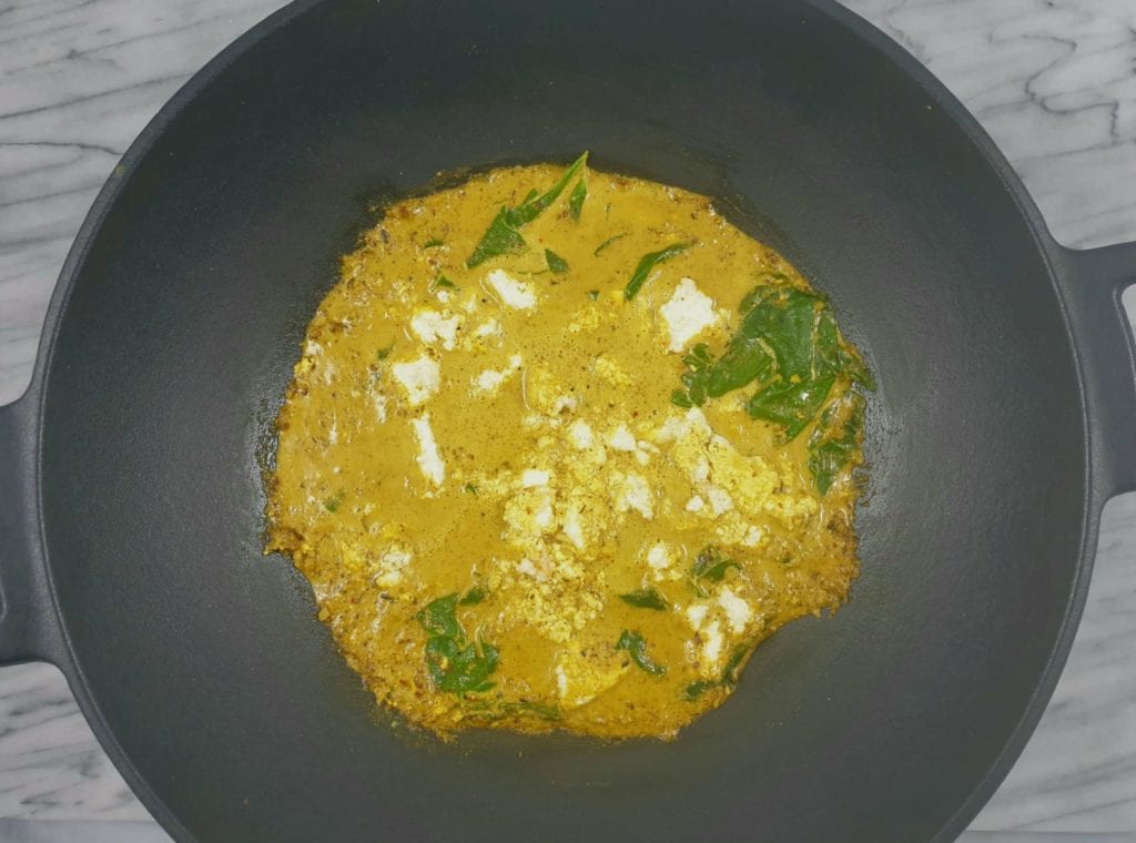 Wok met paneer in Korma saus