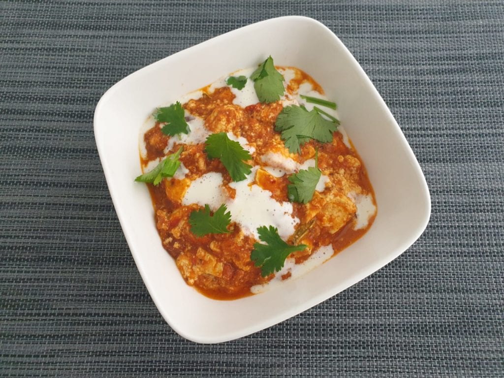 Schaal met Paneer Butter Masala