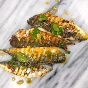 Gegrilde makreel met Aziatische saus
